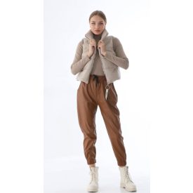 Giana bőrhatású, bélelt nadrág